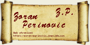 Zoran Perinović vizit kartica